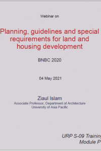 Cover Image of the 2.5 Planning, Guidelines and Special Requirements for Land and Housing Development, BNBC 2020