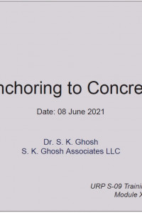 Cover Image of the 1.15 Anchoring to Concrete