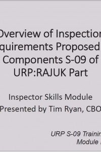 Cover Image of the 1.8 Overview of Inspection Requirements (Inspector Skills Module) Proposed by Component S-9 of URP:RAJUK Part