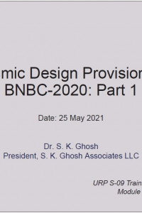 Cover Image of the 1.11 Seismic Design Provisions of BNBC-2020: Part 1